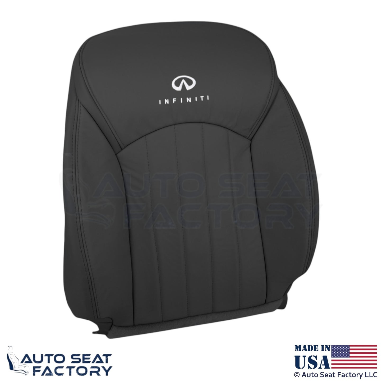 2008-2012 Fits Infiniti EX35 Genuine Leather Front Replacement Covers Graphite - OEM-Style Replacement Seat Cover