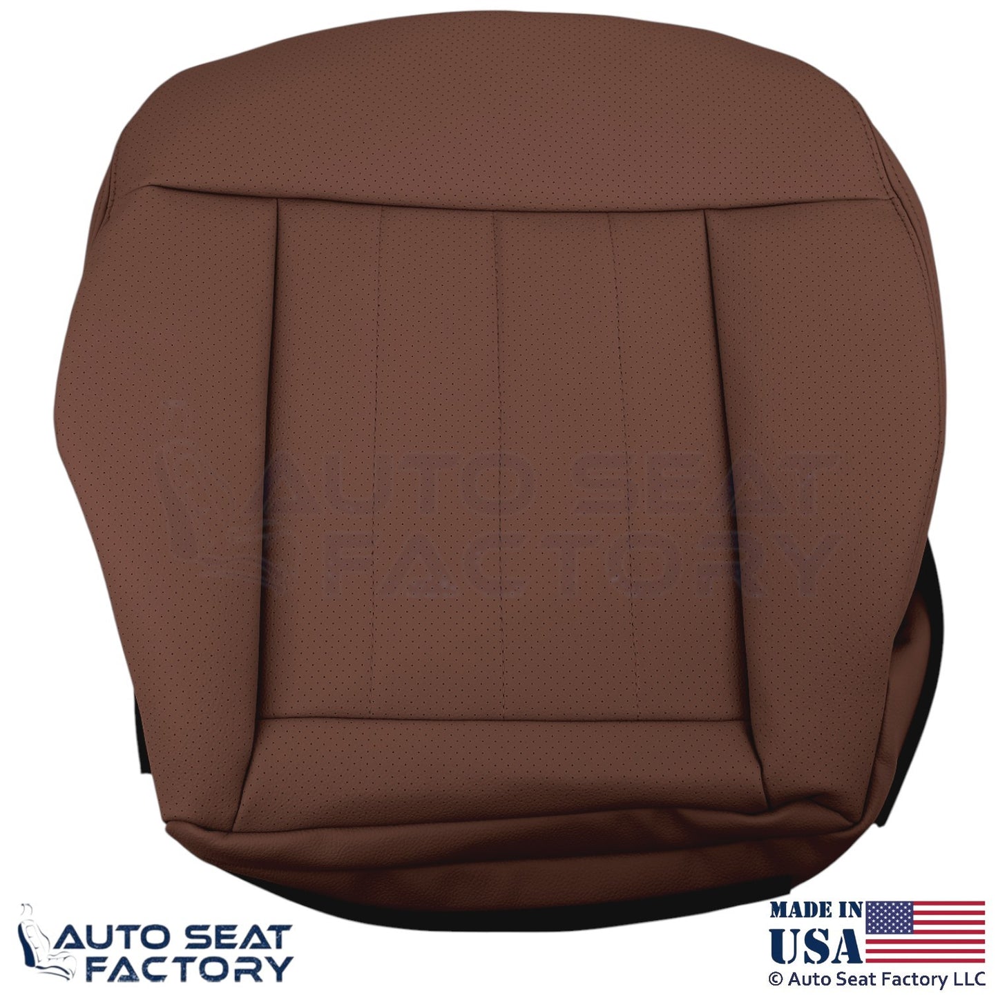 2010-2016 Fits Mercedes Benz E550 E350 Leatherette Perf. Bottom Covers Chestnut - OEM-Style Replacement Seat Cover