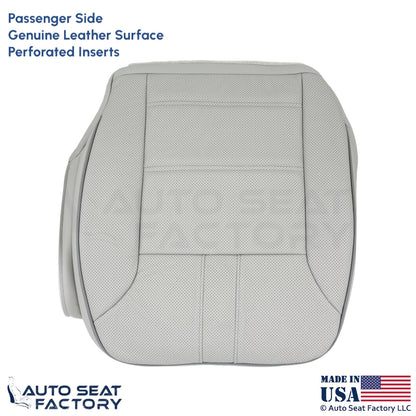 2010-2013 Fits Mercedes Benz R-Class Genuine Leather Passenger Bottom Cover Gray - OEM-Style Replacement Seat Cover