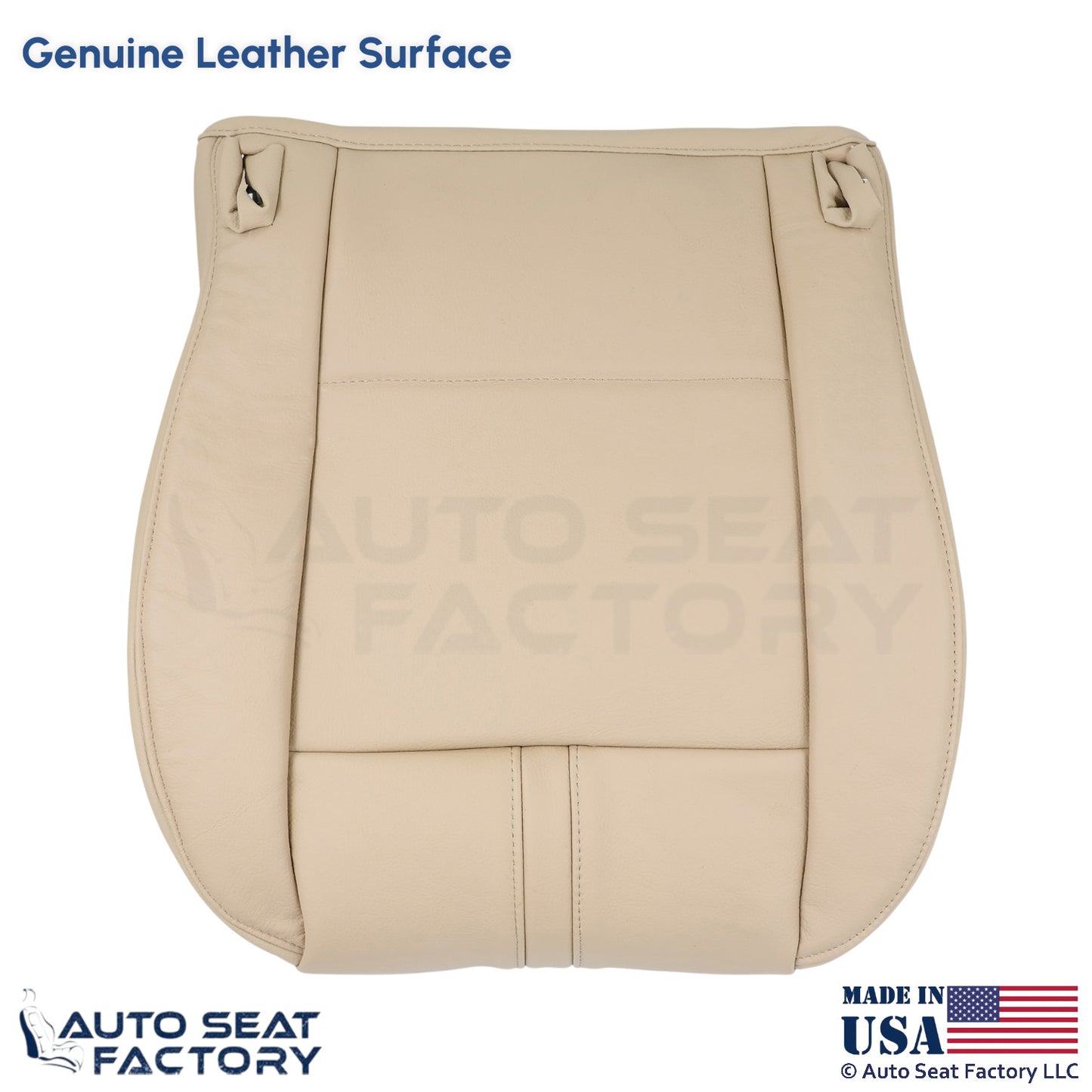 2003-2010 Fits BMW X3 Genuine Leather Front Driver Bottom Seat Cover Sand Beige - OEM-Style Replacement Seat Cover