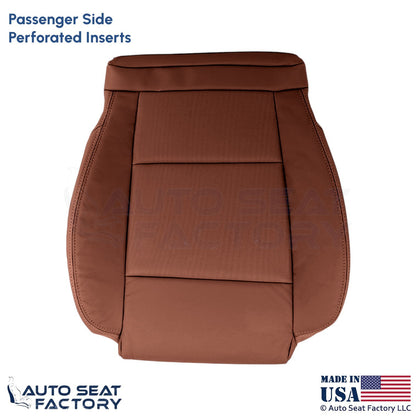 2015-2019 Fits Cadillac ATS Leather Perf Front Passenger Bottom Seat Cover Brown - OEM-Style Replacement Seat Cover