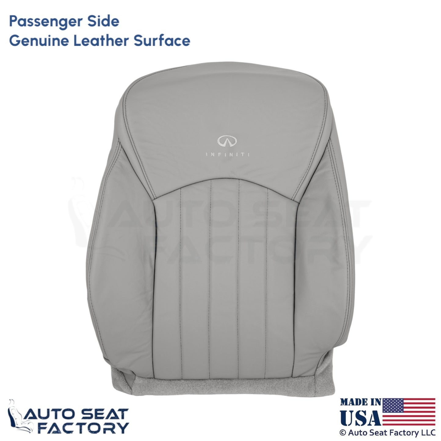 2008-2010 For Infiniti EX35 Genuine Leather Passenger Top Seat Cover Stone - OEM-Style Replacement Seat Cover