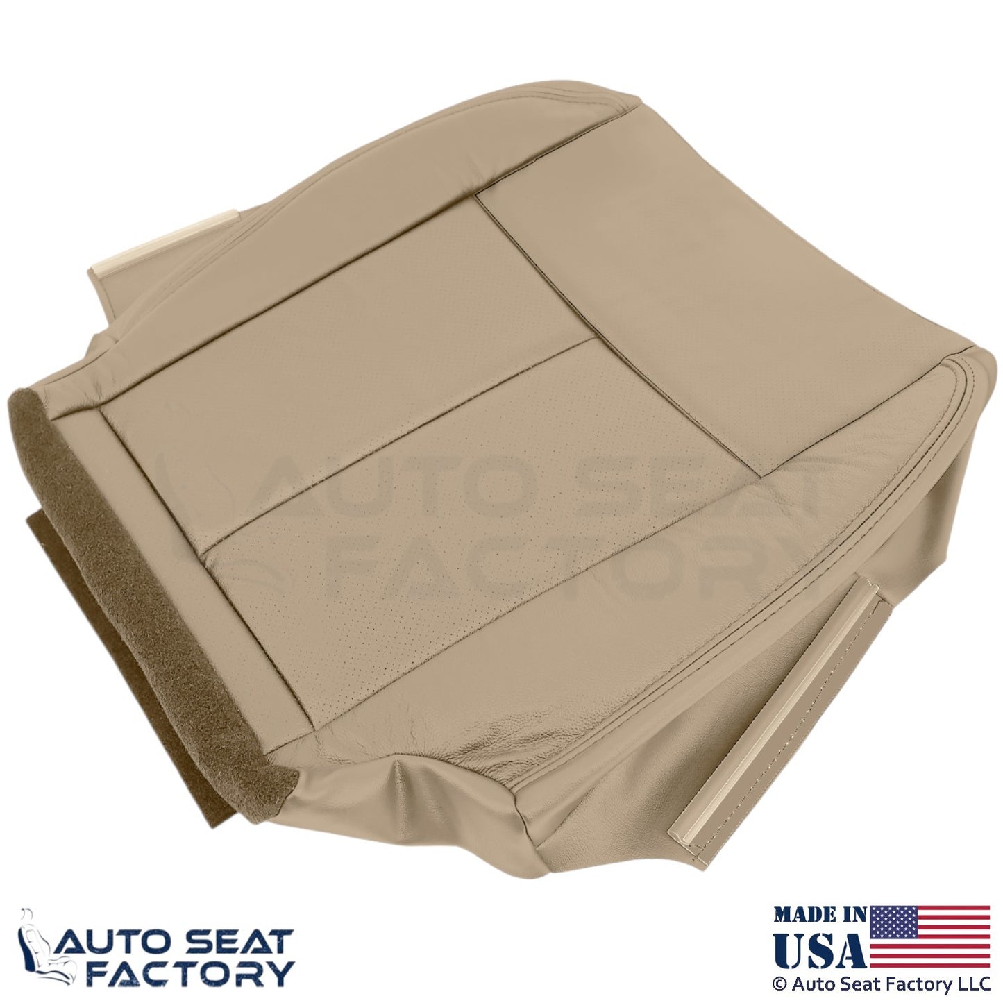 2013-2018 Fits Nissan Altima Sedan Genuine Leather Driver Bottom Cover Beige - OEM-Style Replacement Seat Cover