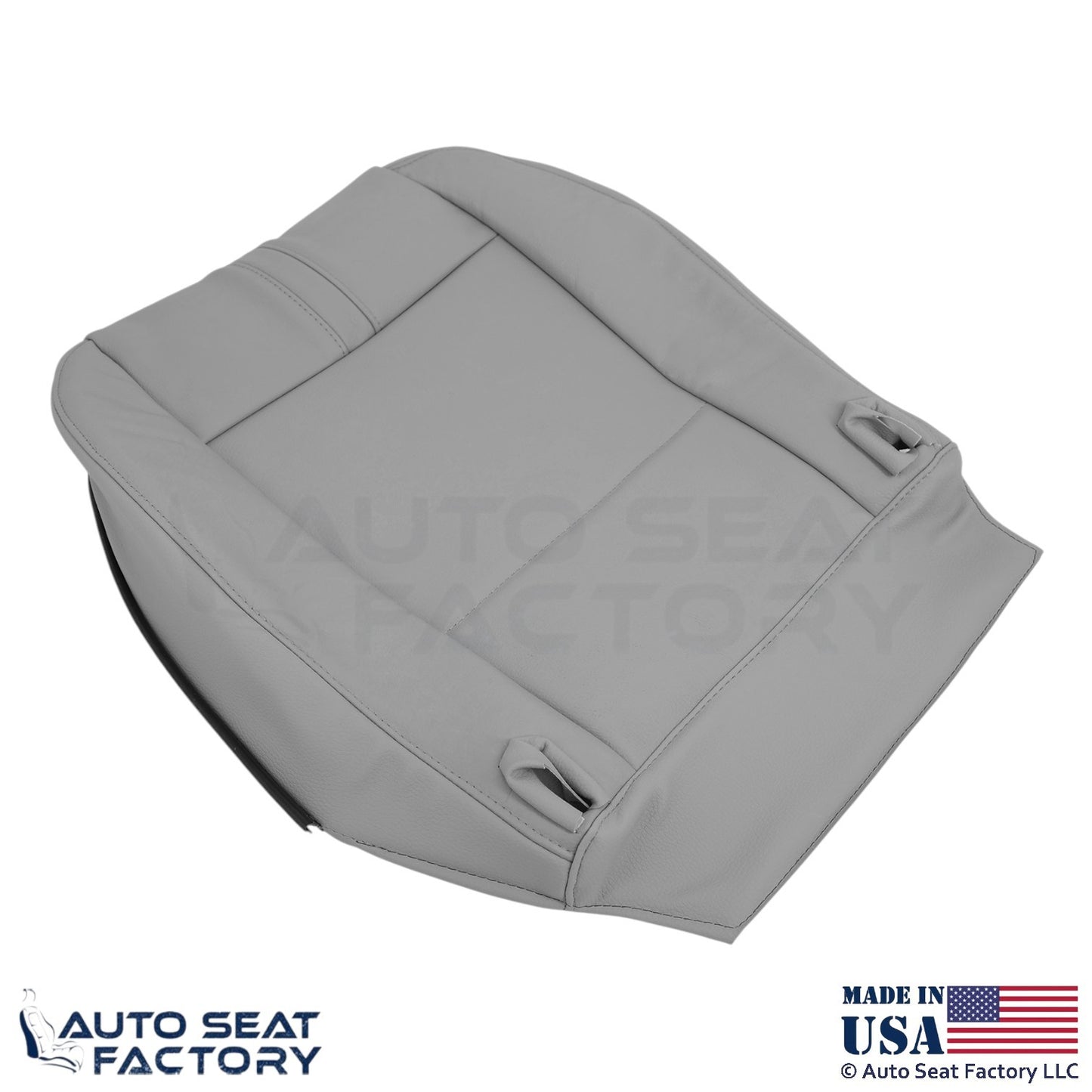 2003-2008 Fits BMW X3 Genuine Leather Front Bottom Replacement Seat Covers Gray - OEM-Style Replacement Seat Cover