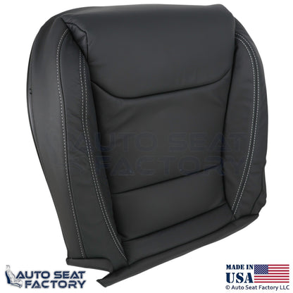 2016-2025  For Tesla Model S Leatherette Front Bottom Covers Black w/ White Stch - OEM-Style Replacement Seat Cover