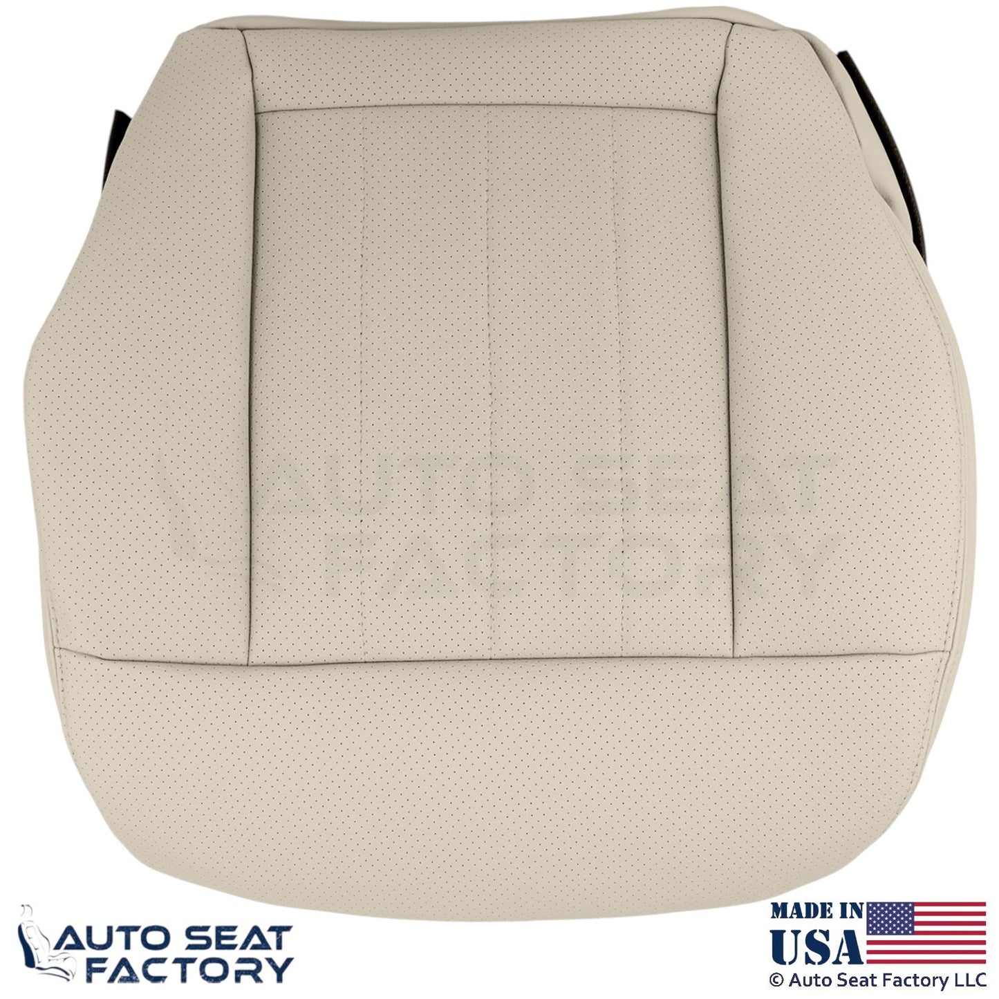 2010-2013 Fits Mercedes Benz E550 E350 Genuine Leather Perf Bottom Covers Almond - OEM-Style Replacement Seat Cover