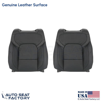 2020 Fits Dodge Ram 1500 Quad Cab Genuine Leather Front Top Seat Covers Black - OEM-Style Replacement Seat Cover