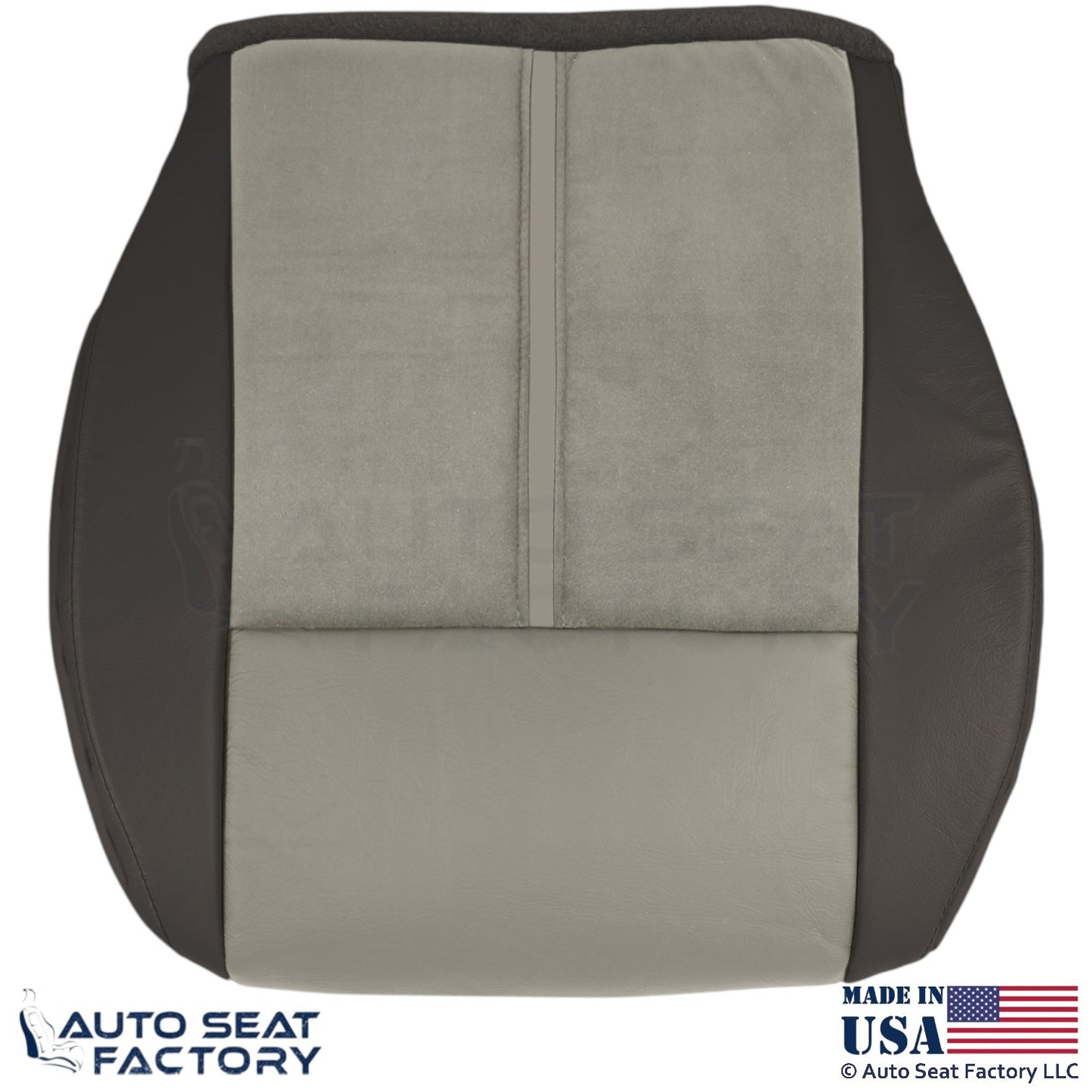 2006-2007 Fits Jeep Grand Cherokee Leather Suede Insert Driver Bottom Cover Gray - OEM-Style Replacement Seat Cover