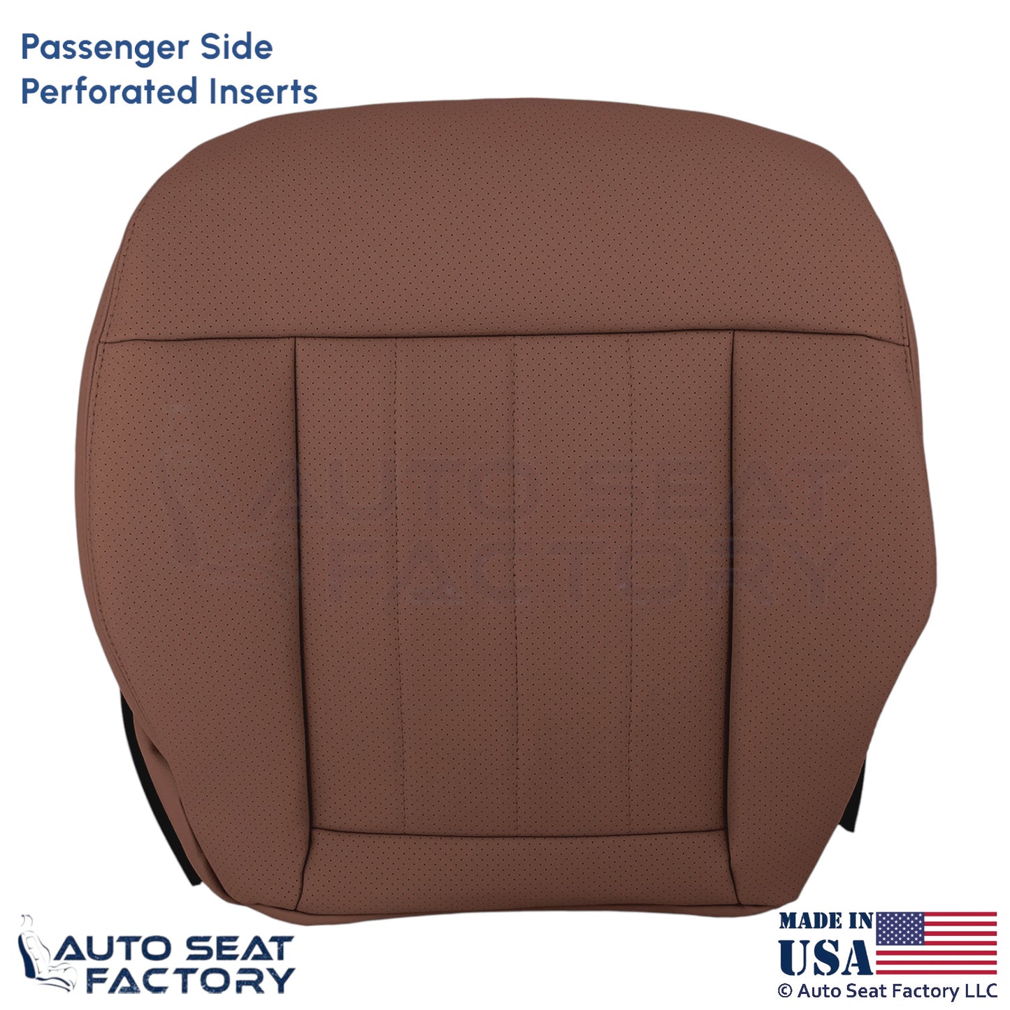 2010-2016 For Mercedes Benz E550 Leatherette Prf Passenger Bottom Cover Chestnut - OEM-Style Replacement Seat Cover