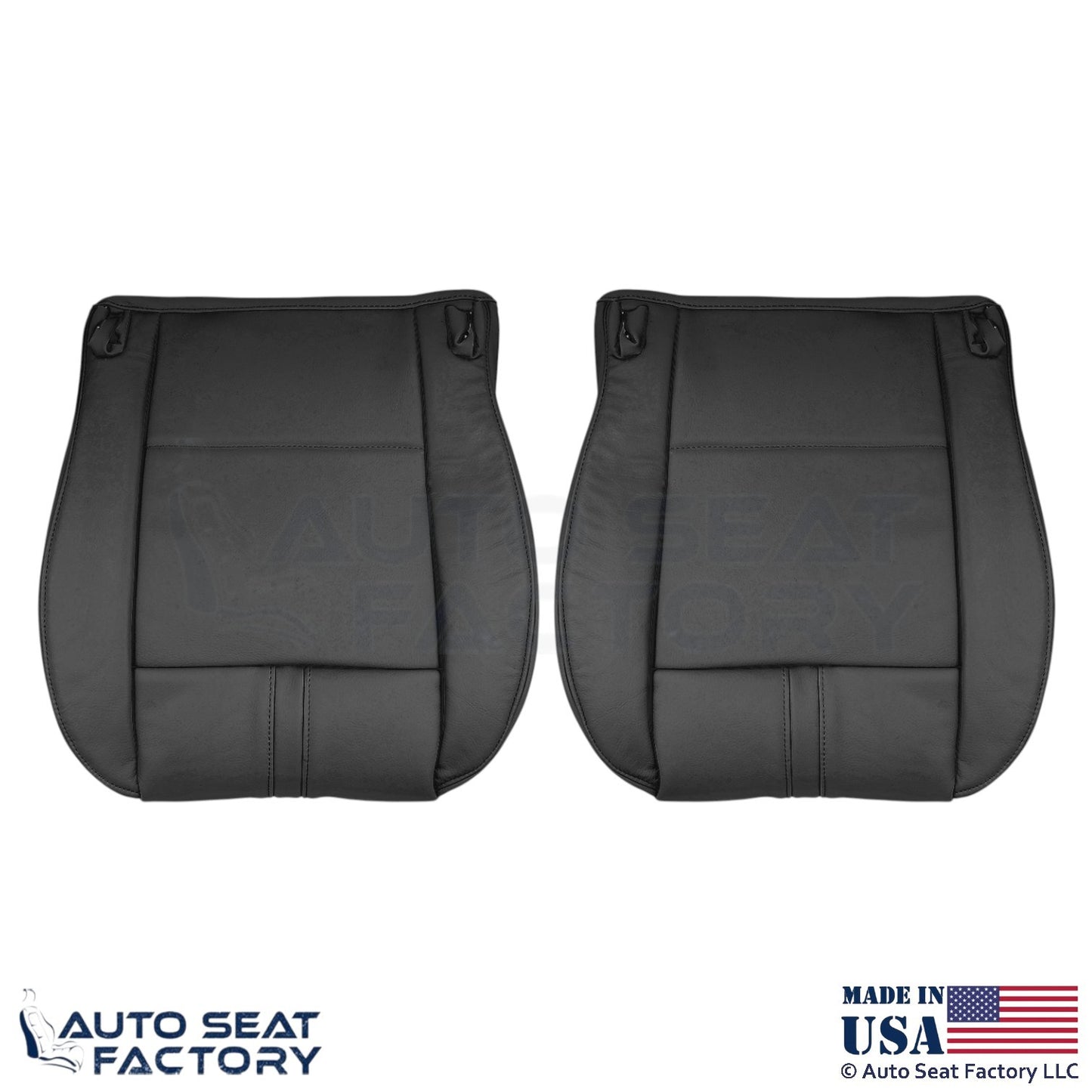 2003-2010 Fits BMW X3 Synthetic Leather Front Bottom Replacement Covers Black - OEM-Style Replacement Seat Cover