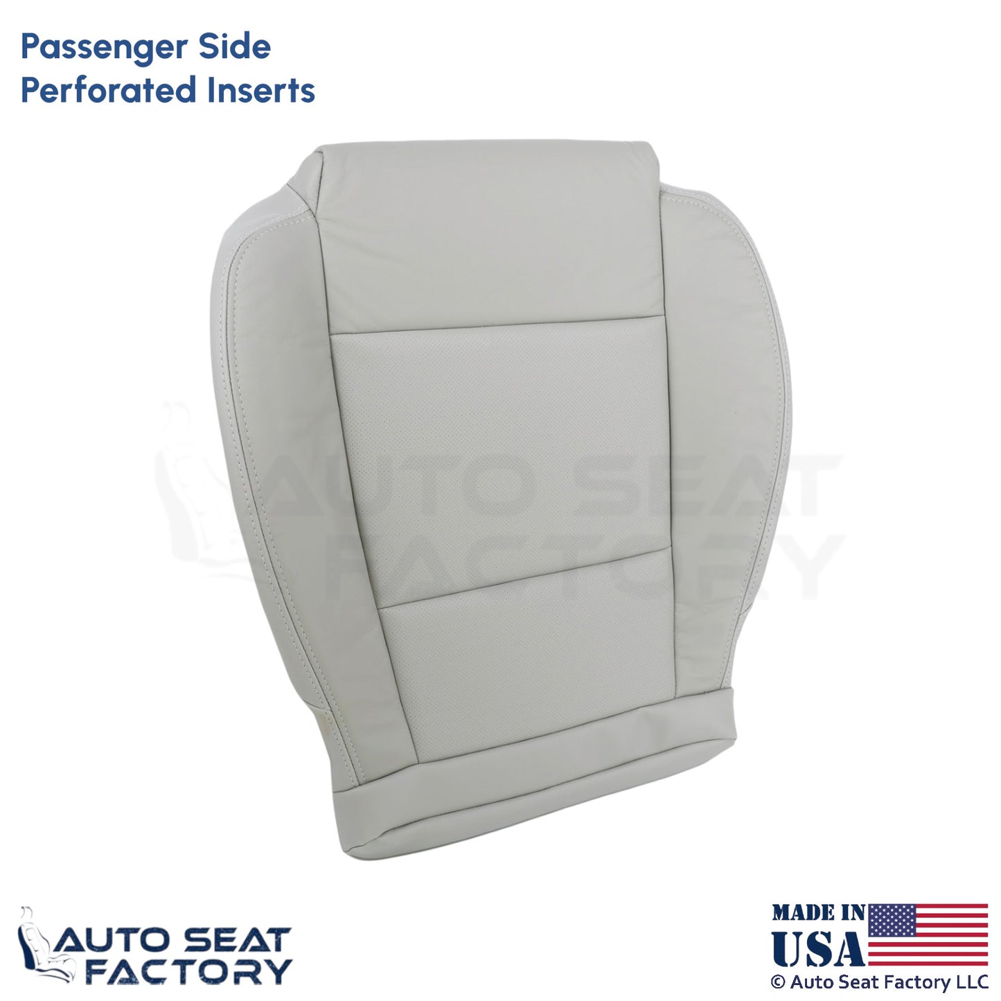 2015-2019 Fits Cadillac ATS Leatherette Front Passenger Bottom Cover Lt. Neutral - OEM-Style Replacement Seat Cover