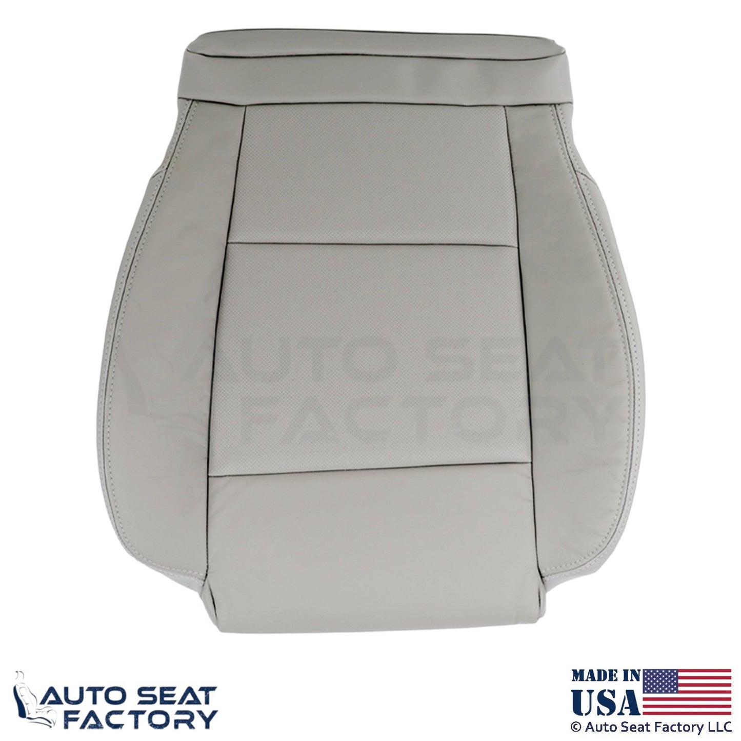 2013-2019 Fits Cadillac ATS Leather Perf Front Driver Side Covers Light Platinum - OEM-Style Replacement Seat Cover