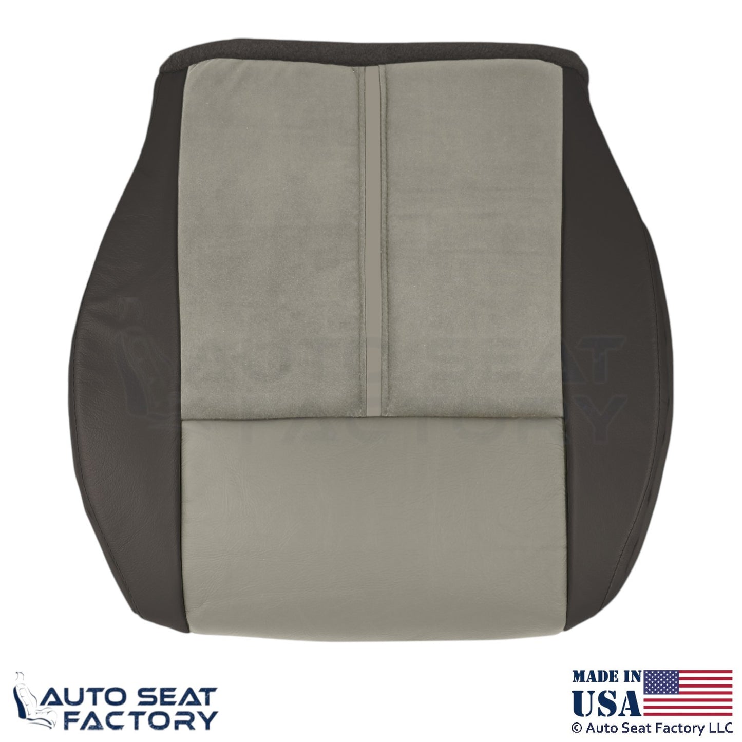 2006-2007 Fits Jeep Grand Cherokee Leather Suede Insert Bottom Seat Covers Gray - OEM-Style Replacement Seat Cover