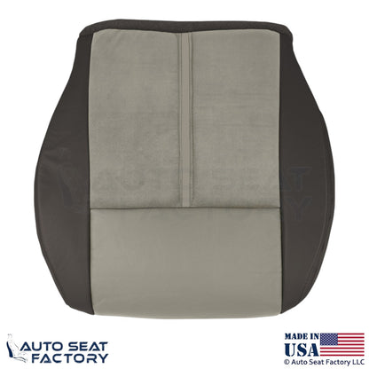 2006-2007 Fits Jeep Grand Cherokee Leather Suede Insert Bottom Seat Covers Gray - OEM-Style Replacement Seat Cover