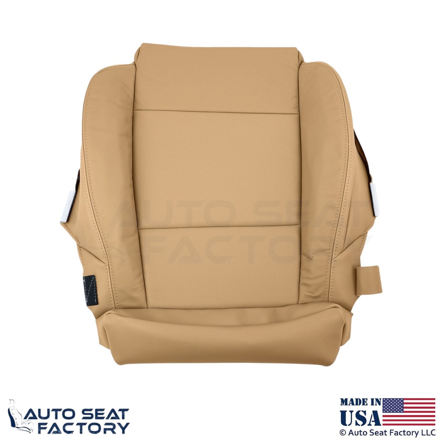 2013-2014 Fits Cadillac ATS Leatherette Perf Front Driver Side Covers Caramel - OEM-Style Replacement Seat Cover