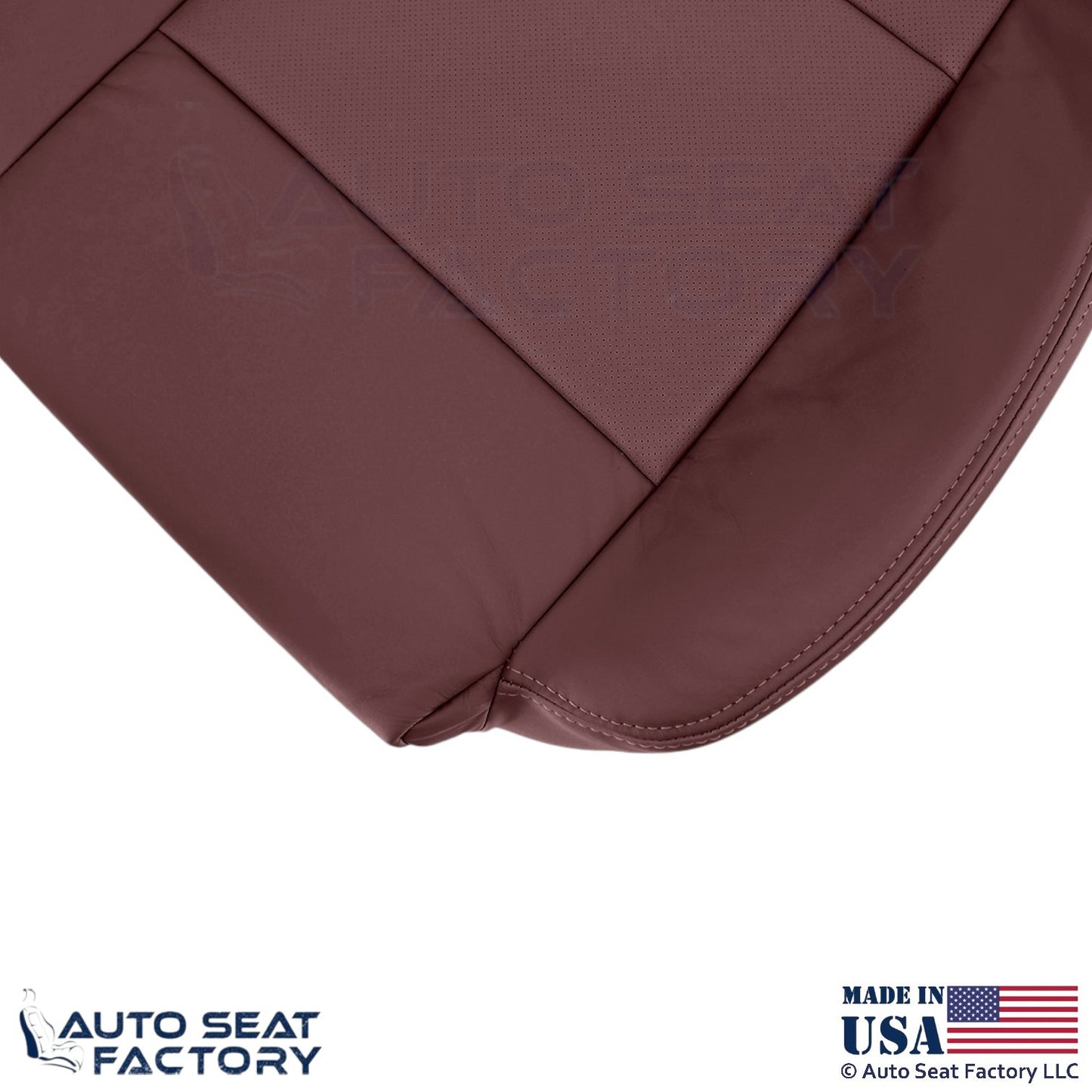 2013-2019 For Cadillac ATS Leather Perf Front Passenger Bottom Cover Morello Red - OEM-Style Replacement Seat Cover