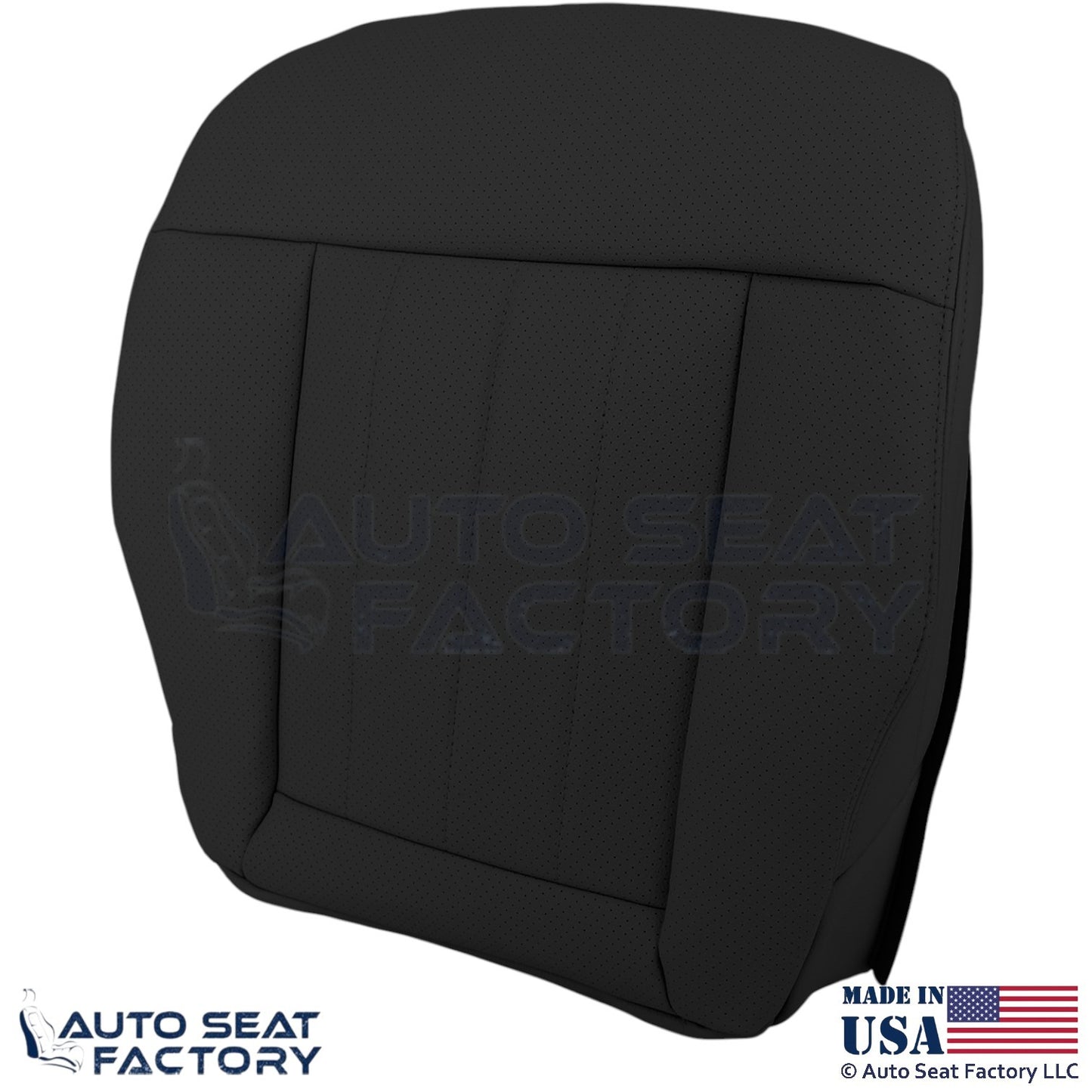 2010-2016 For Mercedes Benz E550 Genuine Leather Perf. Driver Bottom Cover Black - OEM-Style Replacement Seat Cover