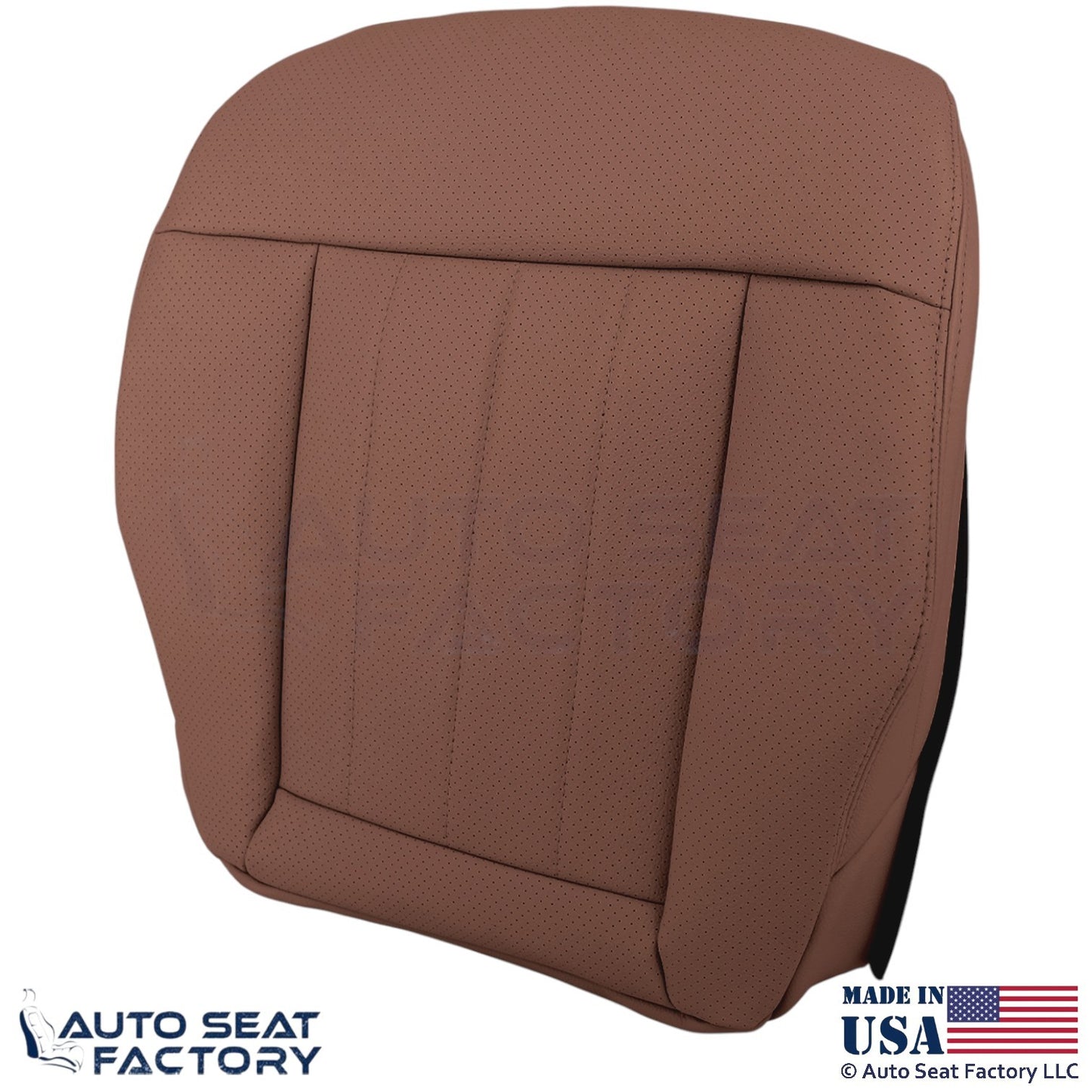 2010-2016 Fits Mercedes Benz E550 E350 Leatherette Perf. Bottom Covers Chestnut - OEM-Style Replacement Seat Cover