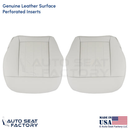 2010-2013 Fits Mercedes Benz E550 E350 Genuine Leather Perf. Bottom Covers Ash - OEM-Style Replacement Seat Cover