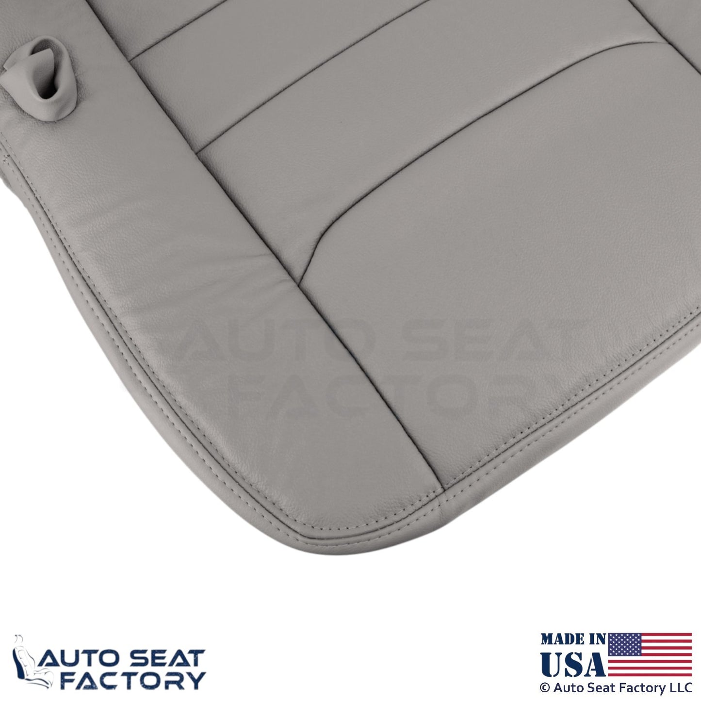 99-01 For Lincoln Town Car Genuine Leather Passenger Bottom Cover Lt. Graphite - OEM-Style Replacement Seat Cover