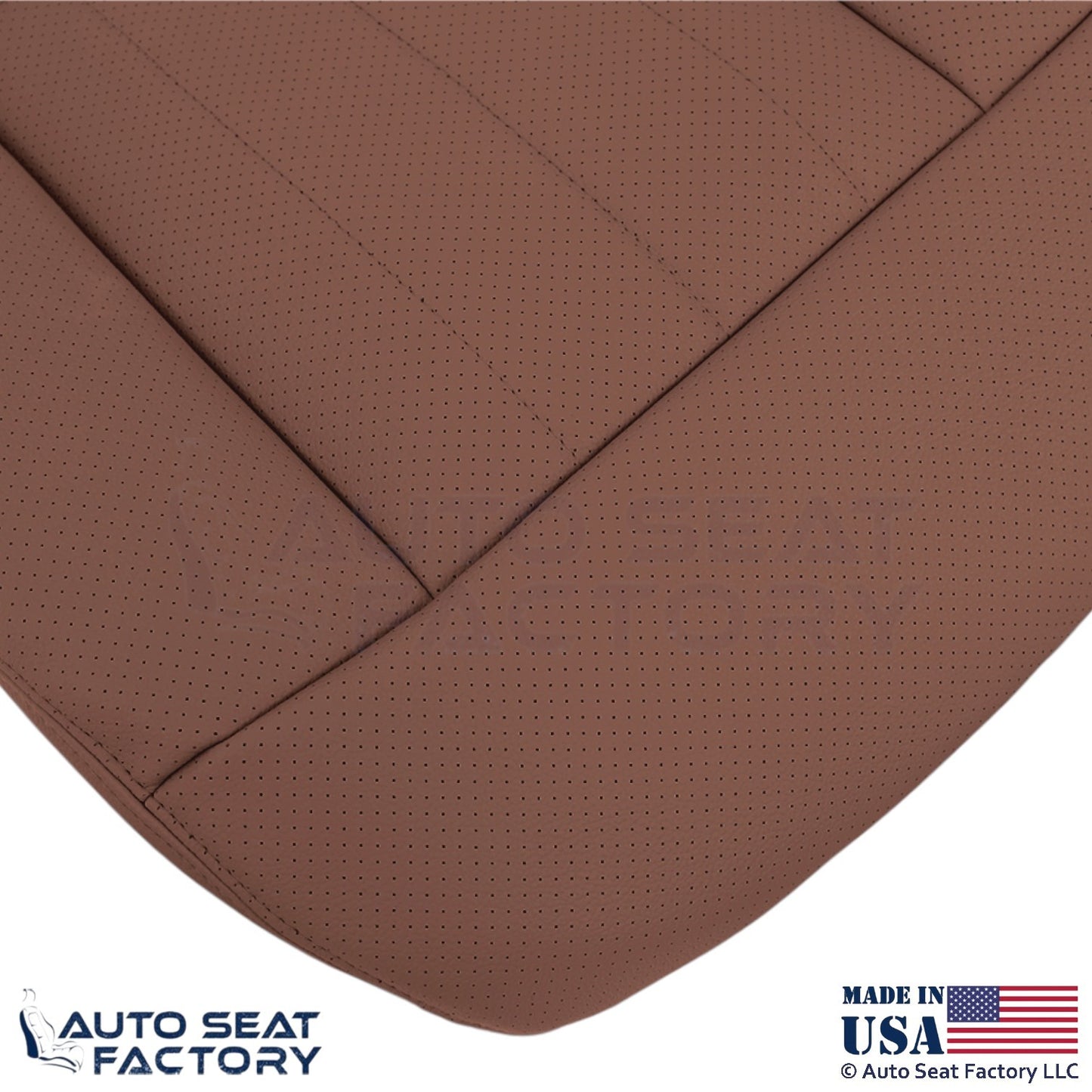 2010-2016 Fits Mercedes Benz E550 E350 Leatherette Perf. Bottom Covers Chestnut - OEM-Style Replacement Seat Cover