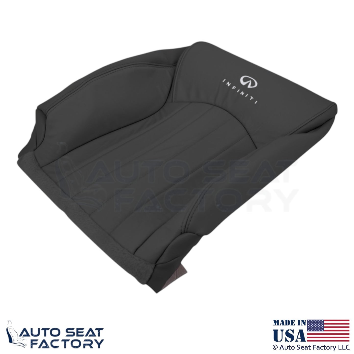 2008-2012 Fits Infiniti EX35 Genuine Leather Front Top Seat Covers Graphite - OEM-Style Replacement Seat Cover