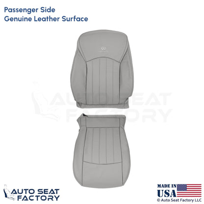 2008-2010 Fits Infiniti EX35 Genuine Leather Front Passenger Seat Covers Stone - OEM-Style Replacement Seat Cover