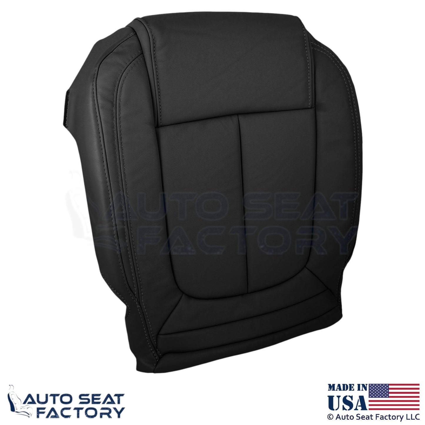 2014-2016 Fits Buick LaCrosse Genuine Leather Front Bottom Seat Covers Ebony - OEM-Style Replacement Seat Cover