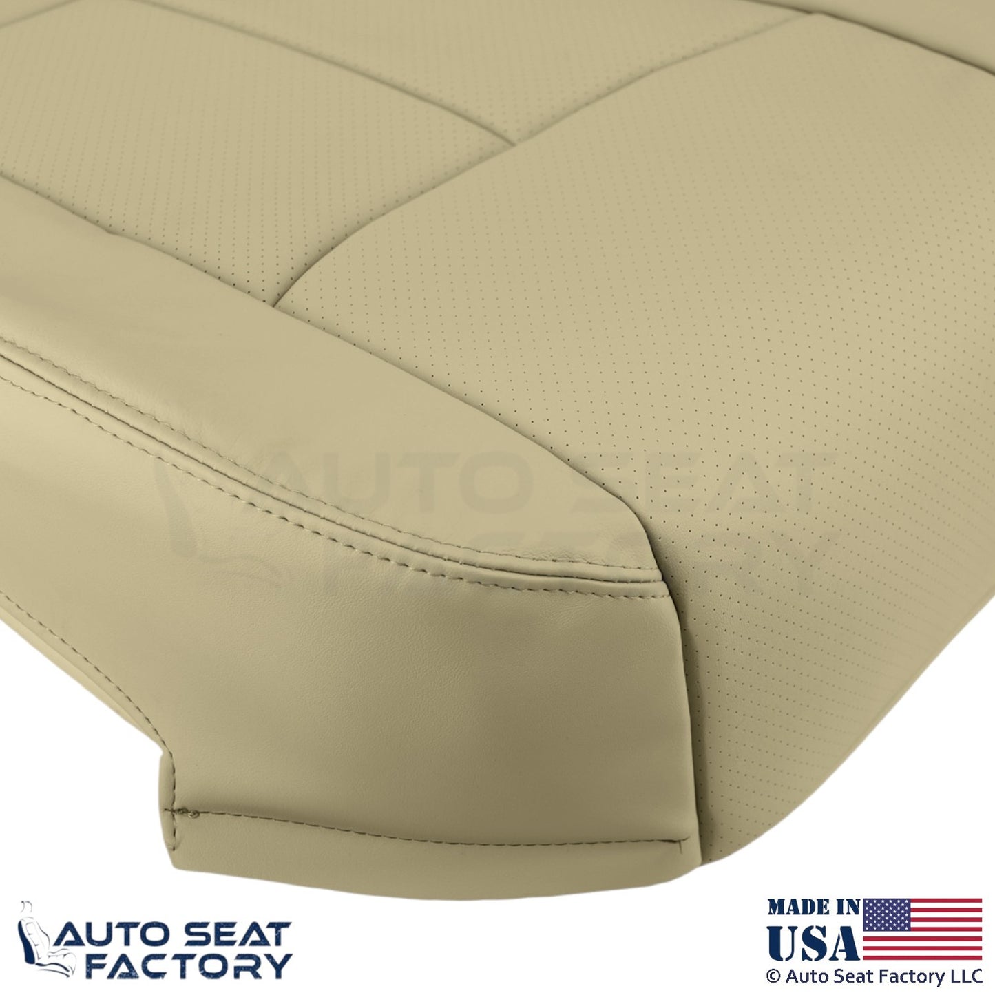 2011-2013 Fits Infiniti M37 M56 Genuine Leather Driver Bottom Seat Cover Wheat - OEM-Style Replacement Seat Cover