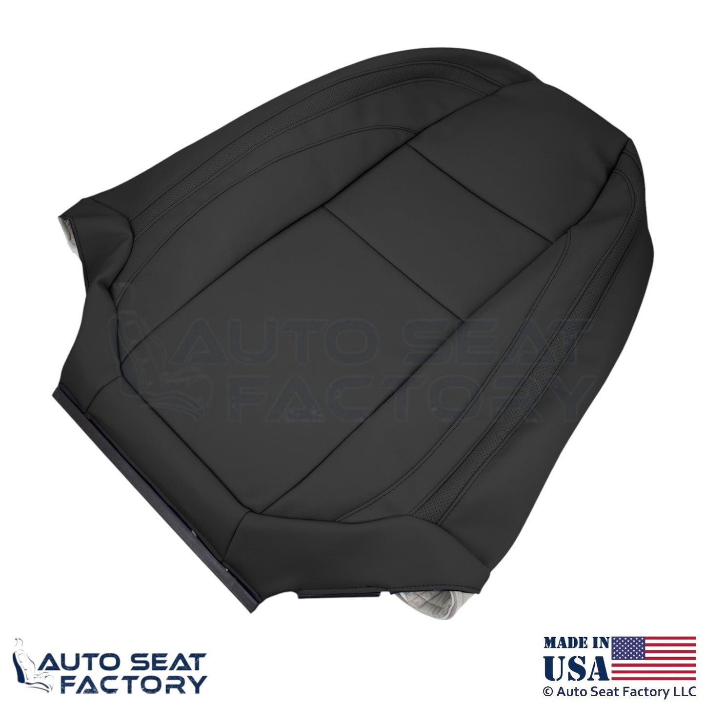2008-2013 Fits Volvo C70 Leather Perf. Front Replacement Seat Covers Offblack - OEM-Style Replacement Seat Cover