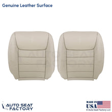1999-2001 Fits Lincoln Town Car Genuine Leather Front Top Covers Lt. Parchment - OEM-Style Replacement Seat Cover