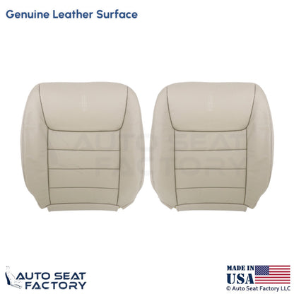 1999-2001 Fits Lincoln Town Car Genuine Leather Front Top Covers Lt. Parchment - OEM-Style Replacement Seat Cover