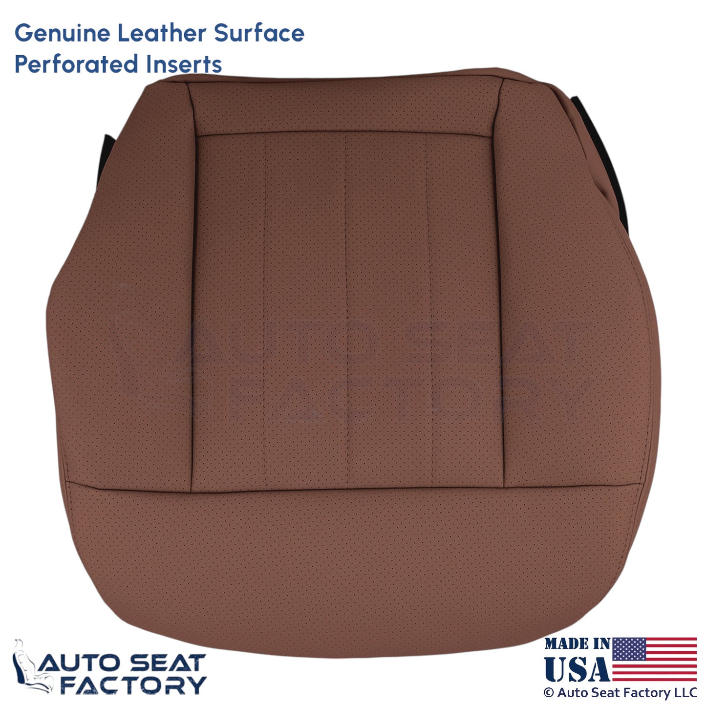 2010-16 For Mercedes Benz E550 Genuine Leather Perf Driver Bottom Cover Chestnut - OEM-Style Replacement Seat Cover