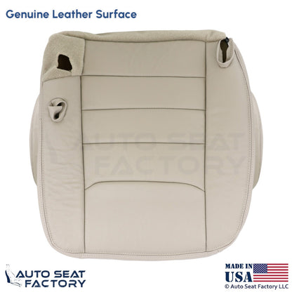 1999-2001 For Lincoln Town Car Genuine Leather Driver Bottom Cover Lt. Parchment - OEM-Style Replacement Seat Cover