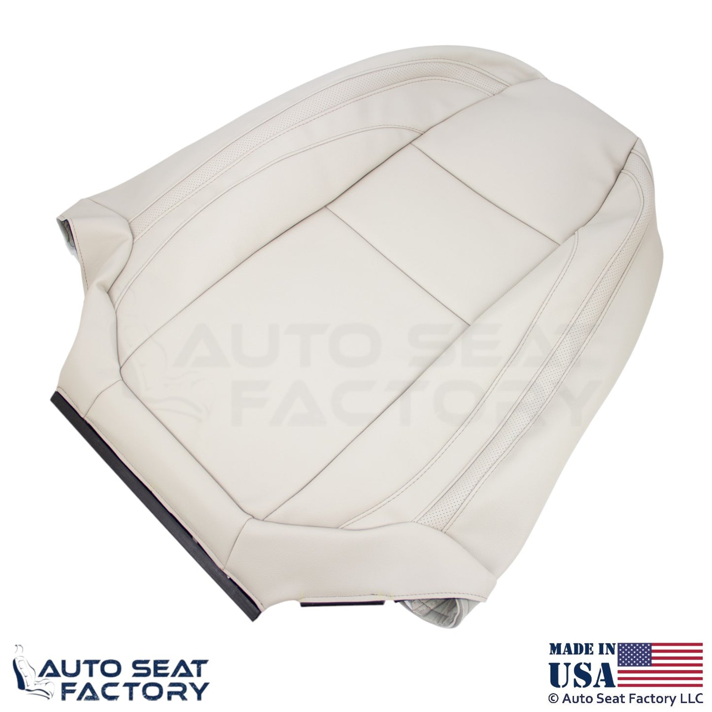 2008-2013 Fits Volvo C70  Leather Perforated Front Top Seat Covers Calcite Cream - OEM-Style Replacement Seat Cover