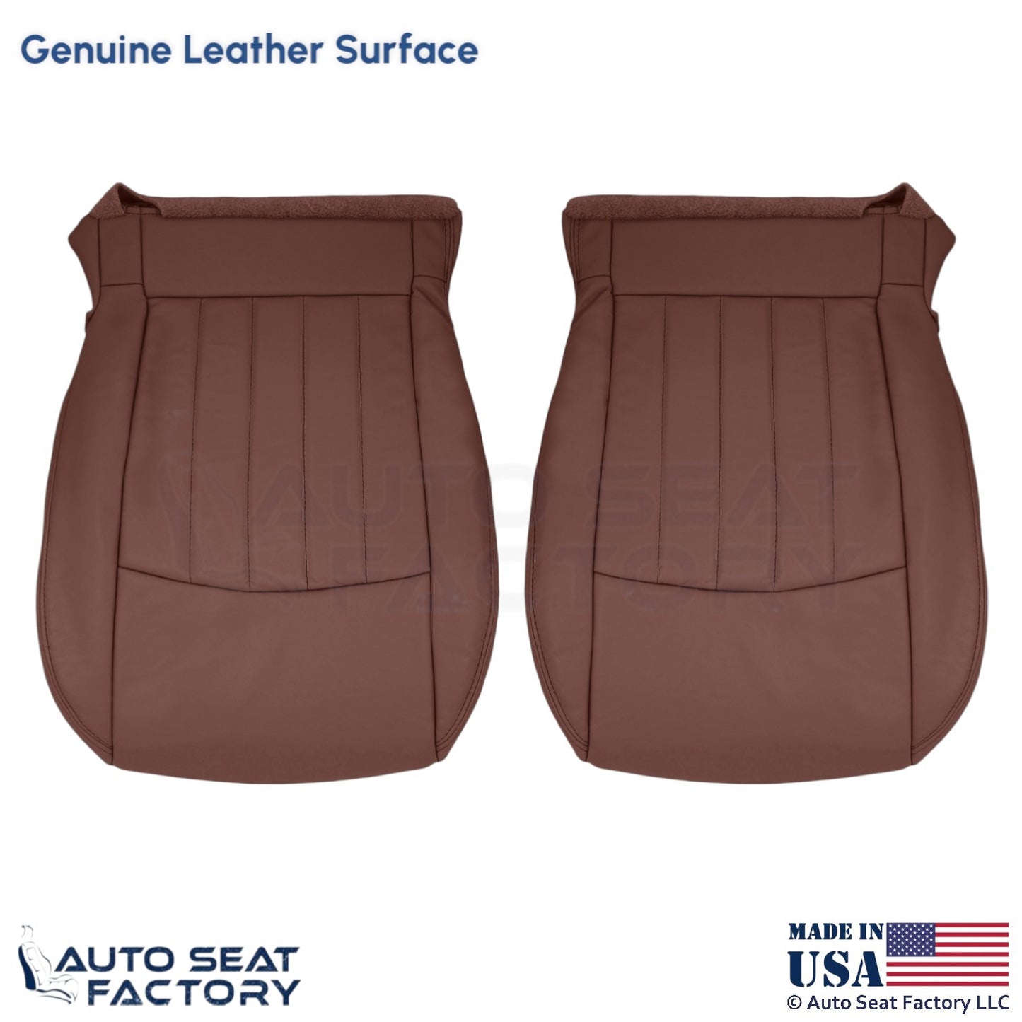 2008-2012 Fits Infiniti EX35 Genuine Leather Front Bottom Seat Covers Chestnut - OEM-Style Replacement Seat Cover