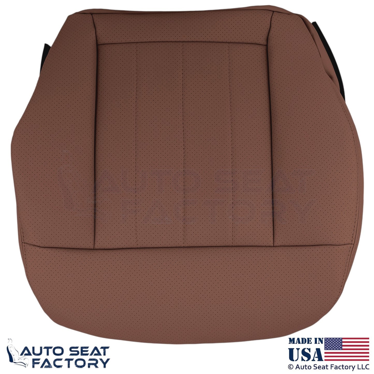 2010-2016 Fits Mercedes Benz E550 Genuine Leather Perf. Bottom Covers Chestnut - OEM-Style Replacement Seat Cover