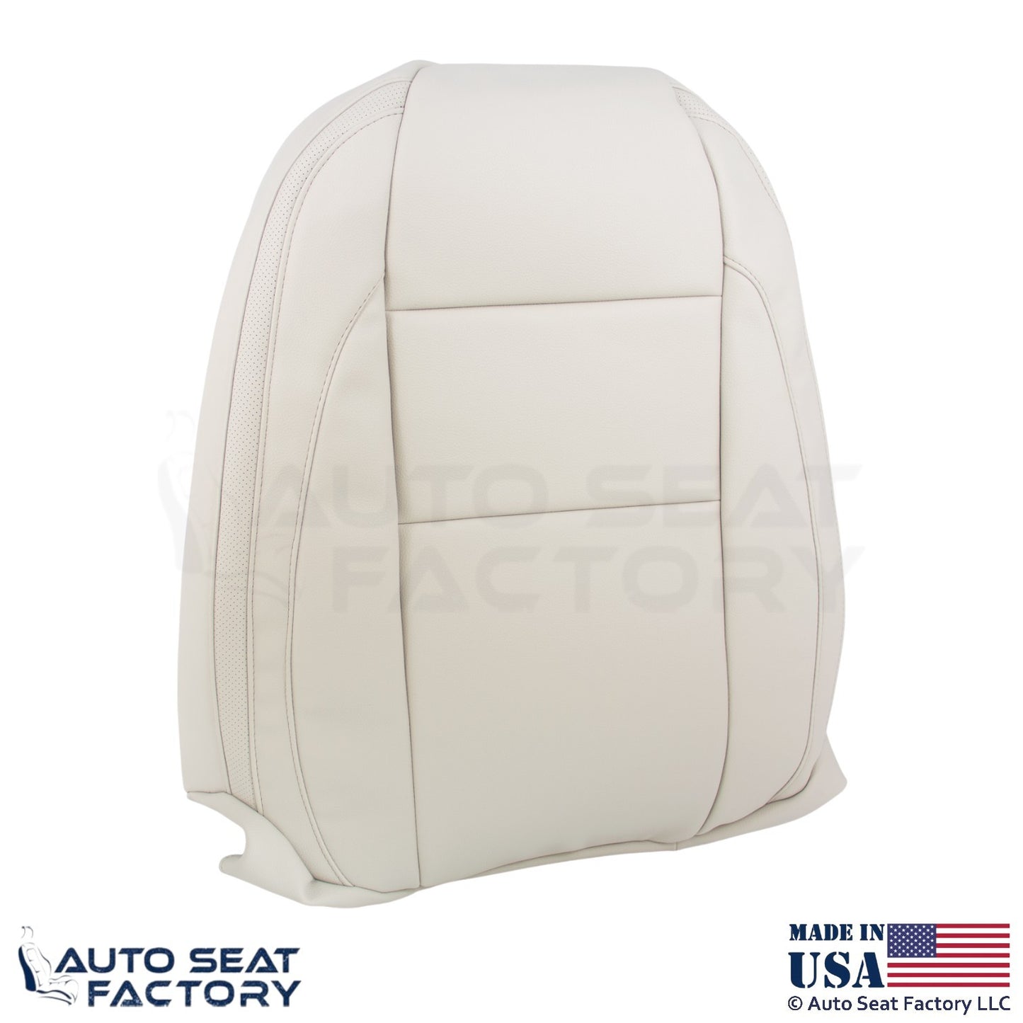 2008-2013 Fits Volvo C70 Leather Perforated Front Passenger Covers Calcite Cream - OEM-Style Replacement Seat Cover
