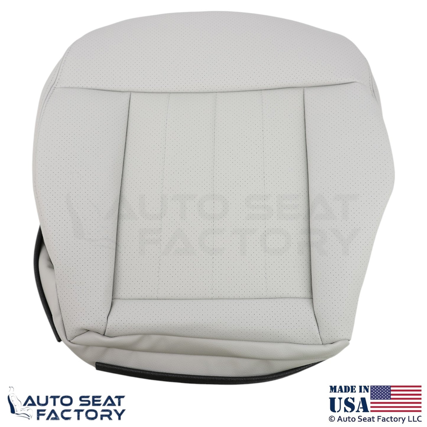 2014-2016 For Mercedes Benz E550 Genuine Leather Perf Passenger Bottom Cover Gry - OEM-Style Replacement Seat Cover