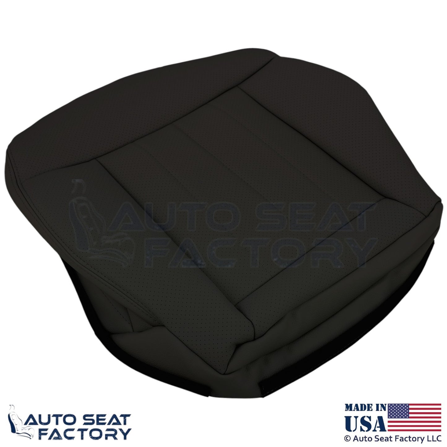 2010-2016 For Mercedes Benz E550 E350 Leatherette Perf. Bottom Seat Covers Black - OEM-Style Replacement Seat Cover