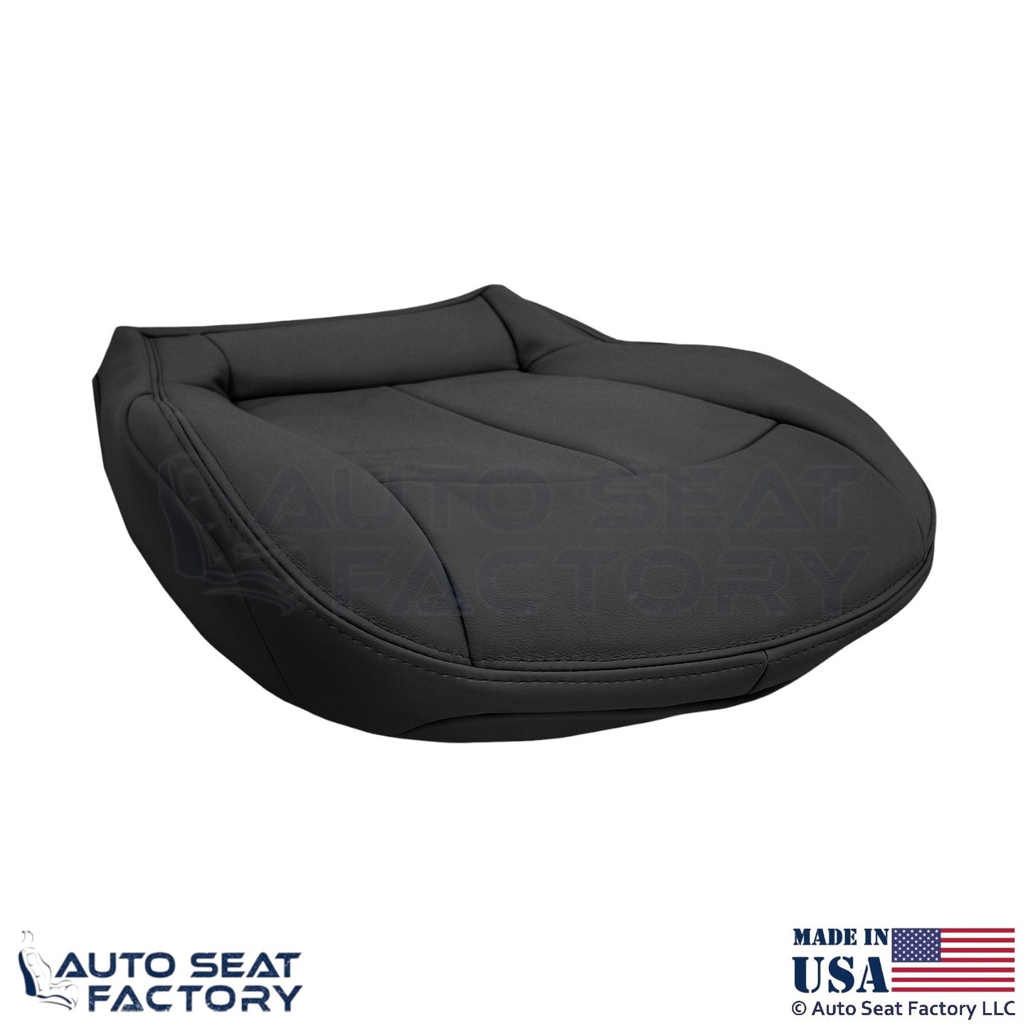 2009 Fits Mercedes Benz CLK350 Genuine Leather Front Bottom Seat Covers Black - OEM-Style Replacement Seat Cover