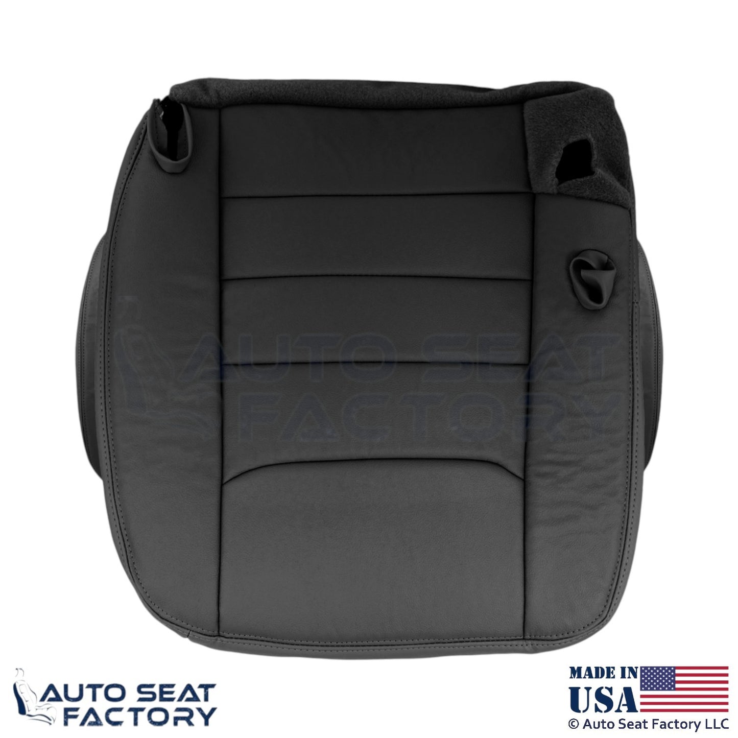 99-01 For Lincoln Town Car Genuine Leather Passenger Bottom Cover Deep Charcoal - OEM-Style Replacement Seat Cover