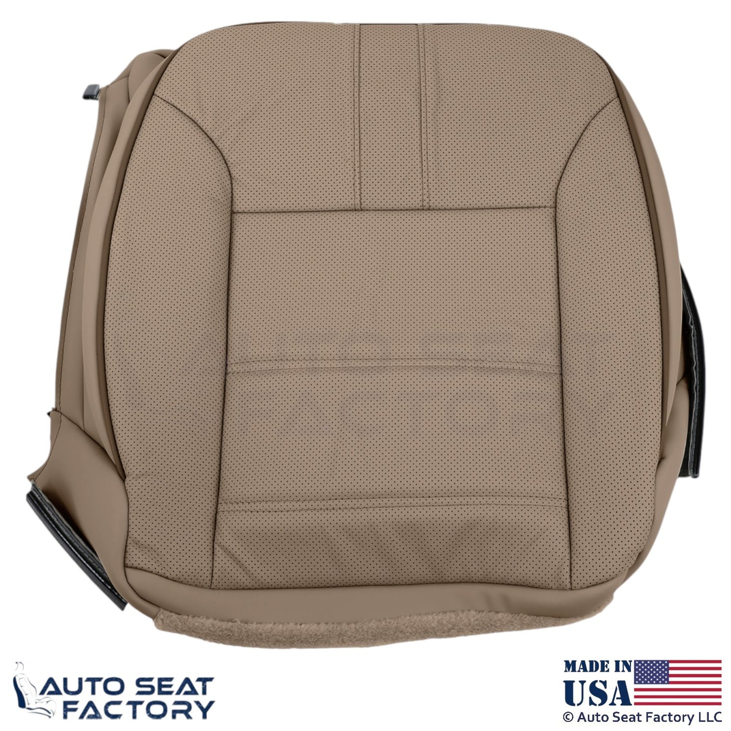 2010-2013 Fits Mercedes Benz R-Class Genuine Leather Driver Bottom Cover Tan - OEM-Style Replacement Seat Cover