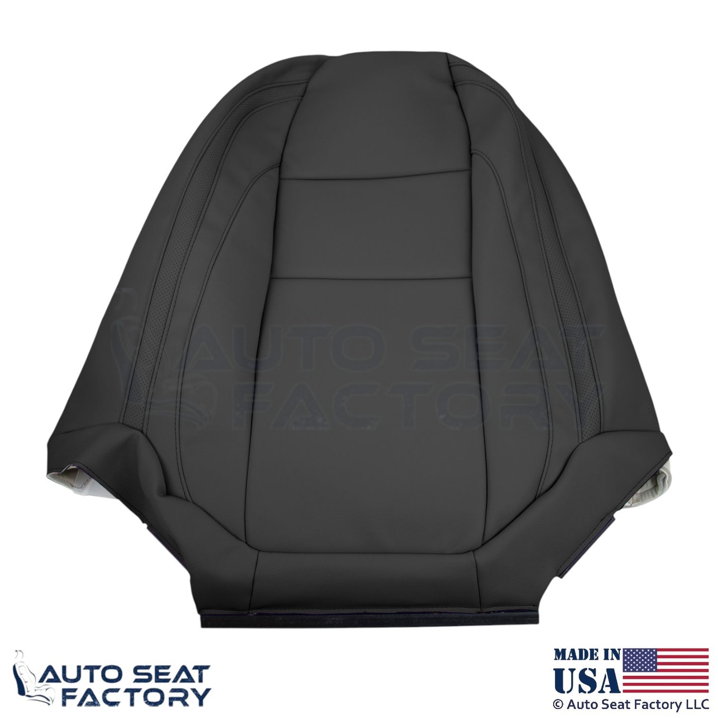 2008-2013 Fits Volvo C70 Leather Perforated Front Driver Top Seat Cover Offblack - OEM-Style Replacement Seat Cover