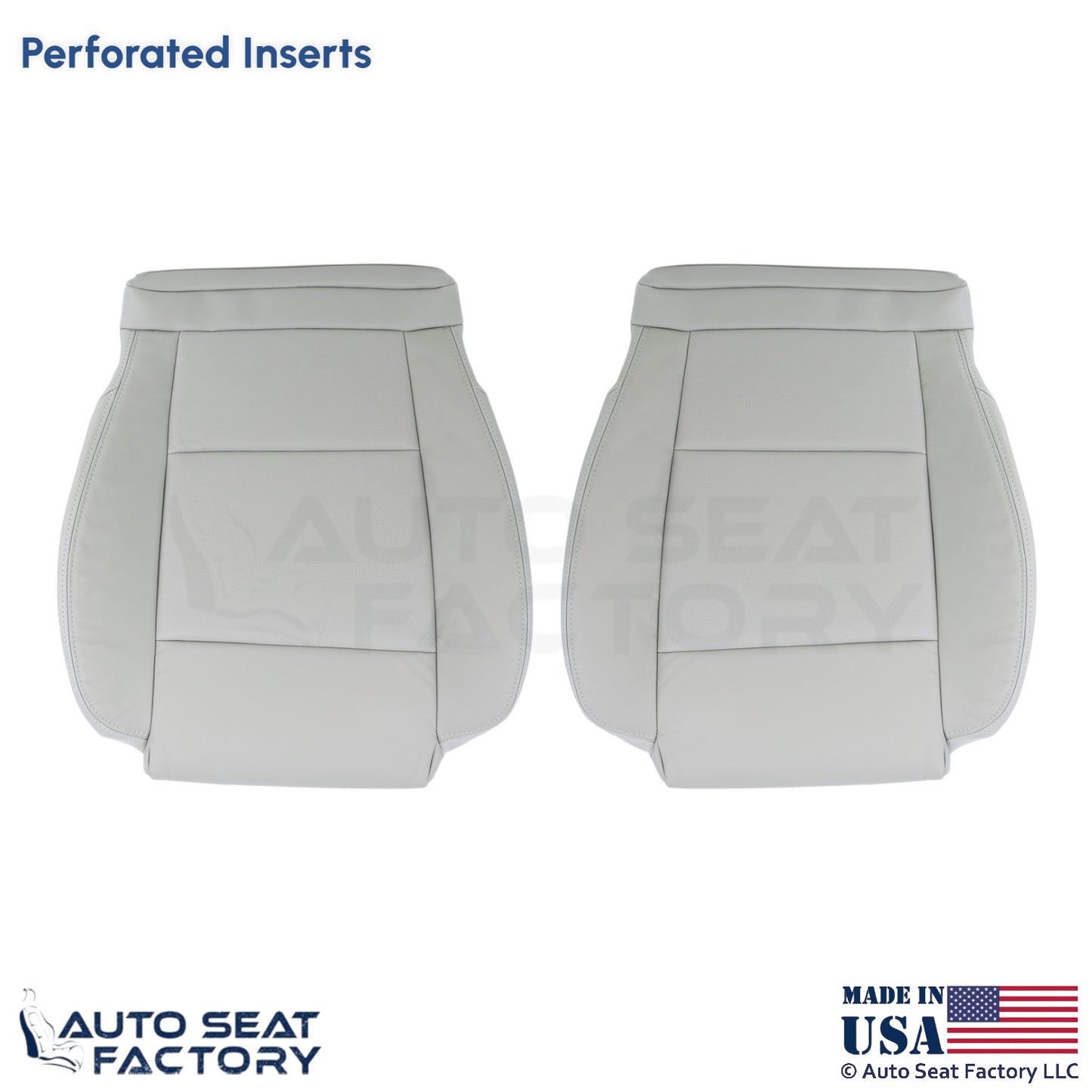 2015-2019 Fits Cadillac ATS Leather Front Bottom Seat Covers Light Neutral - OEM-Style Replacement Seat Cover
