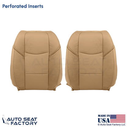 2013-2014 Fits Cadillac ATS Leatherette Perf Front Top Seat Covers Caramel - OEM-Style Replacement Seat Cover