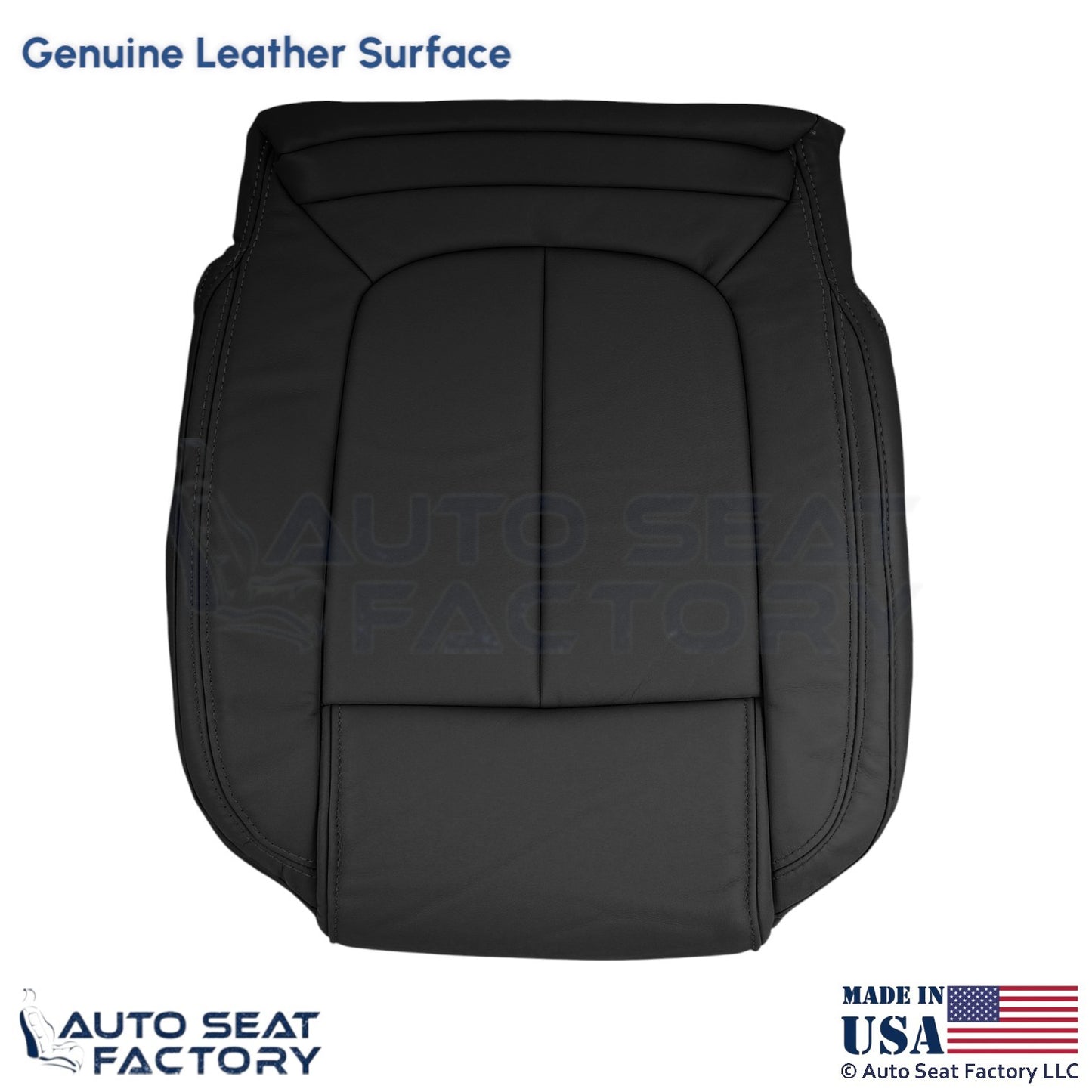 2014-2016 Fits Buick LaCrosse Genuine Leather Driver Bottom Seat Cover Ebony - OEM-Style Replacement Seat Cover