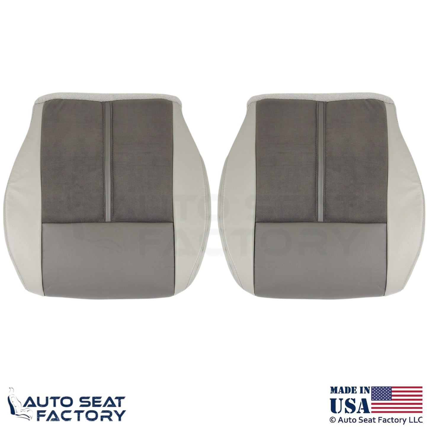 2006-2007 Fits Jeep Grand Cherokee Leather Suede Insert Bottom Covers Dark Khaki - OEM-Style Replacement Seat Cover