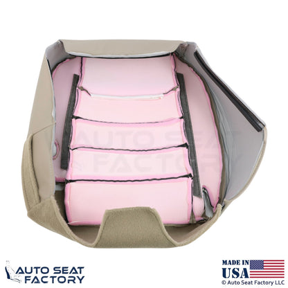 1999-2001 For Lincoln Town Car Genuine Leather Front Bottom Covers Lt. Parchment - OEM-Style Replacement Seat Cover