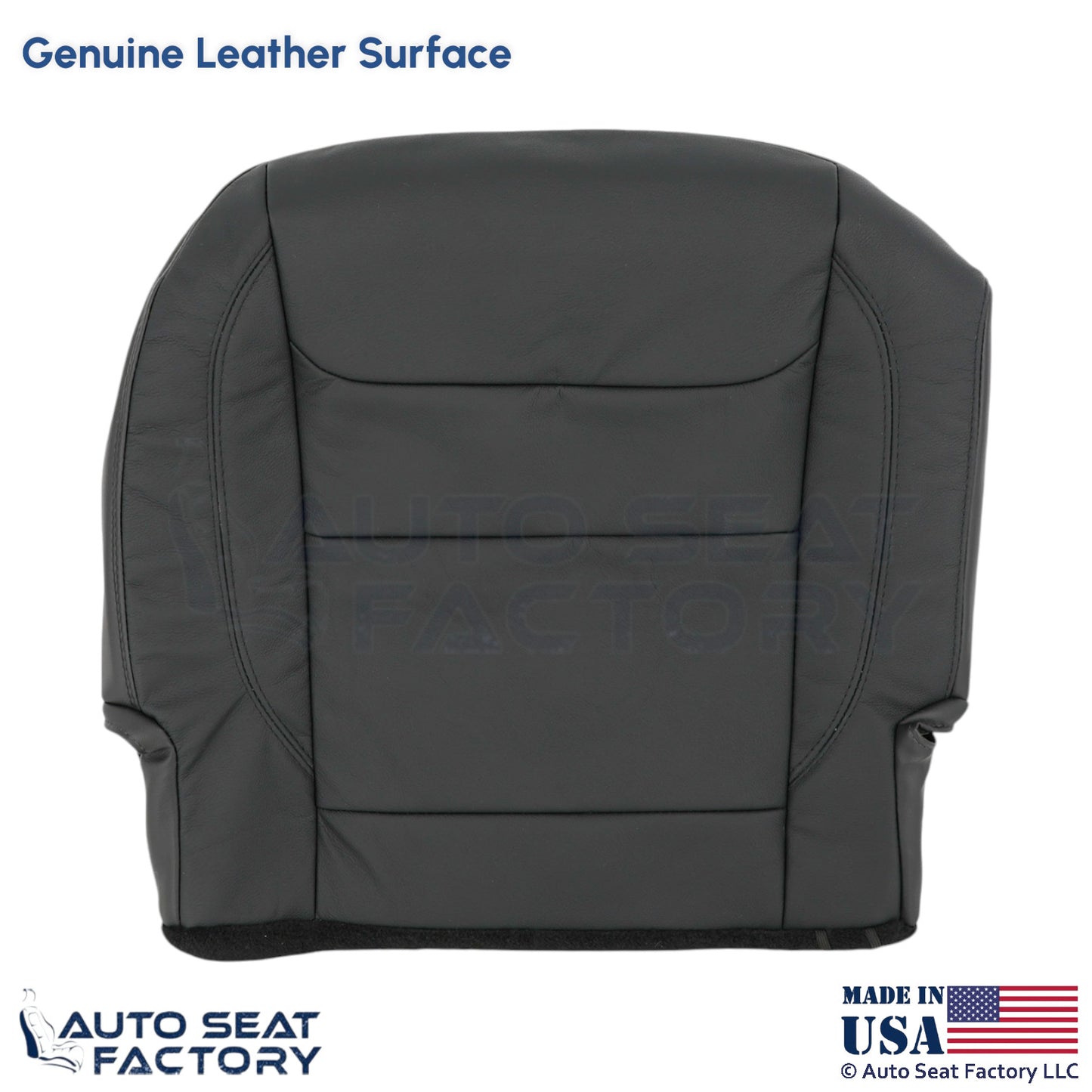 2020 Fits Dodge Ram 1500 Genuine Leather Rear Bench Passenger Bottom Cover Black - OEM-Style Replacement Seat Cover